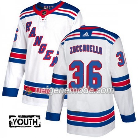 Kinder Eishockey New York Rangers Trikot Mats Zuccarello 36 Adidas 2017-2018 Weiß Authentic